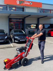 Phil Edmonson from GGM Groundscare with FSI stump grinder