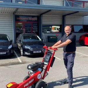 Phil Edmonson from GGM Groundscare with FSI stump grinder
